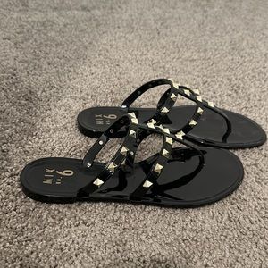 Black Studded Sandals